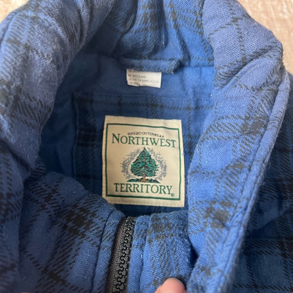 Vintage 1990s Northwest Territory Blue Plaid Vest / 90s / Outdoorsman / Zip Up - Picture 3 of 3